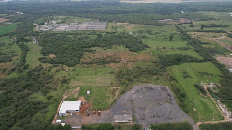 Imagem aérea de terreno onde poderá ser instalada a UTE Farroupilha