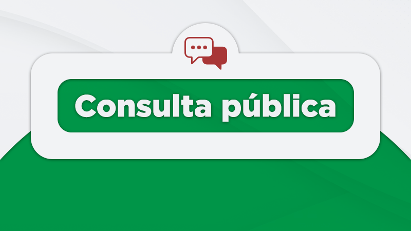 Card verde e branco com a frase "consulta pública"