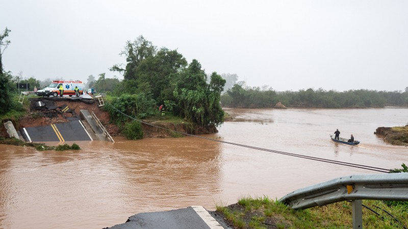 Consequências da chuva em Santa Maria, região central do RS